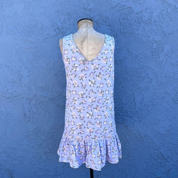 Vintage Rampage 90’s Purple Dress Full Button Floral Size Medium Coquette Flirty - Picture 12 of 15